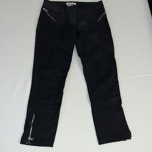 Pierre Balmain moto zip pants size 26 made in Italy black rare designer jeans